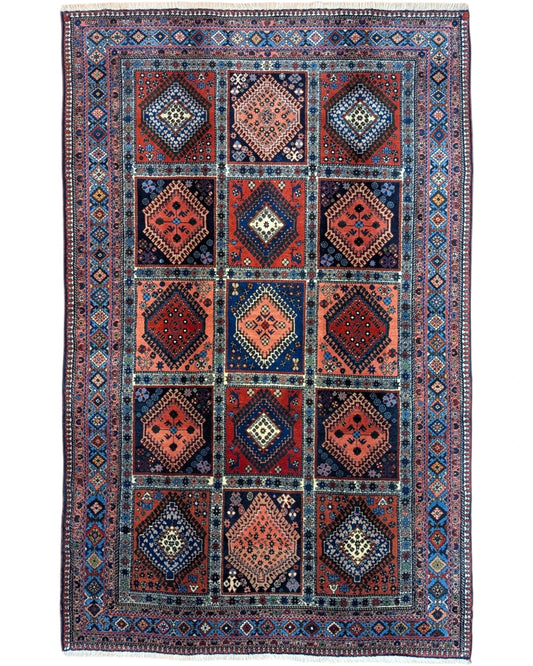 Tappeto 244x155 cm rosso e blu per soggiorno elegante