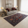 Tappeto Persiano Yalame 244x155 cm Rosso e Blu