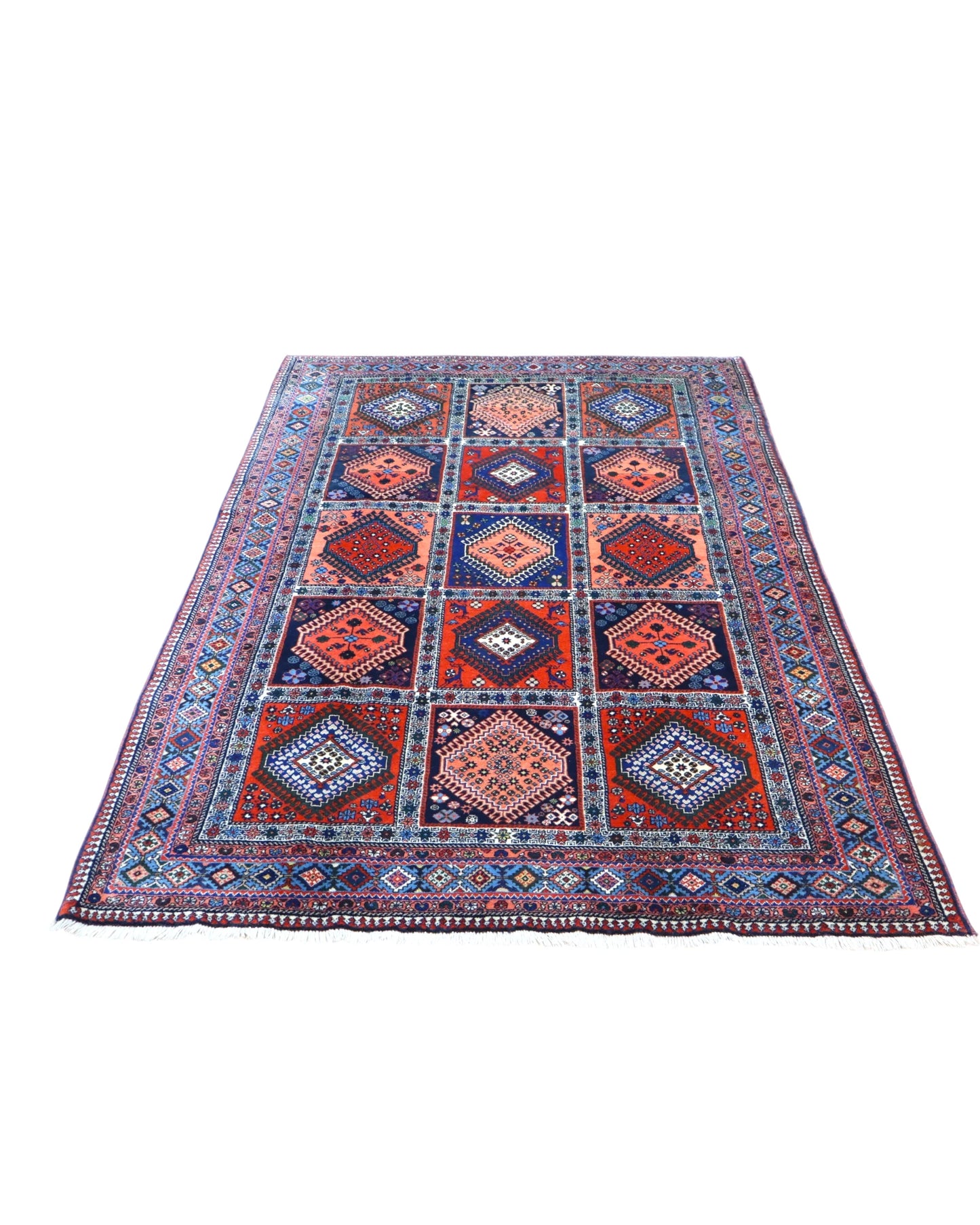 Tappeto persiano Yalame 244x155 cm, design medaglioni per sala da pranzo