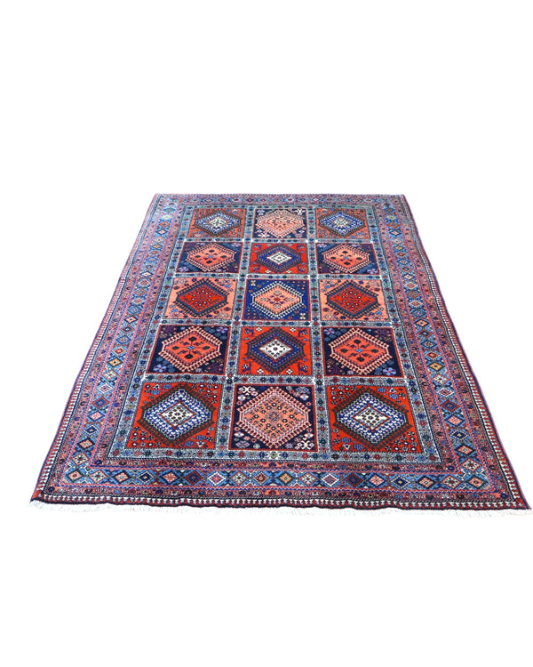 Tappeto persiano Yalame 244x155 cm, design medaglioni per sala da pranzo