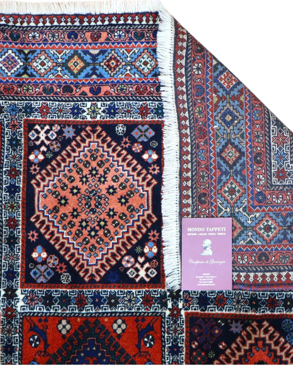 Tappeto Persiano Yalame 244x155 cm Rosso e Blu