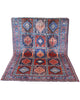 Tappeto persiano Yalame 244x155 cm con medaglioni rosso e blu per soggiorno