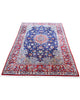 Tappeto blu e rosso 247x156 cm con medaglione, ideale per camere da letto.