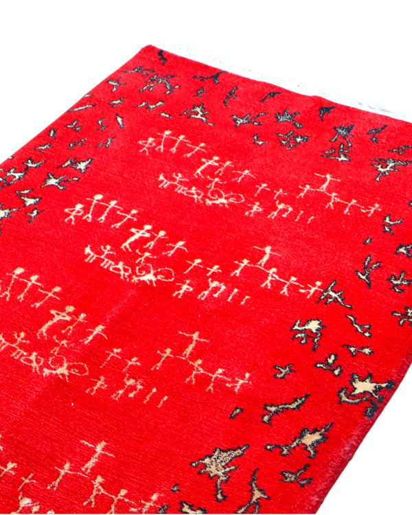 Tappeto persiano piccolo 145x99 cm rosso per ambiente interno elegante
