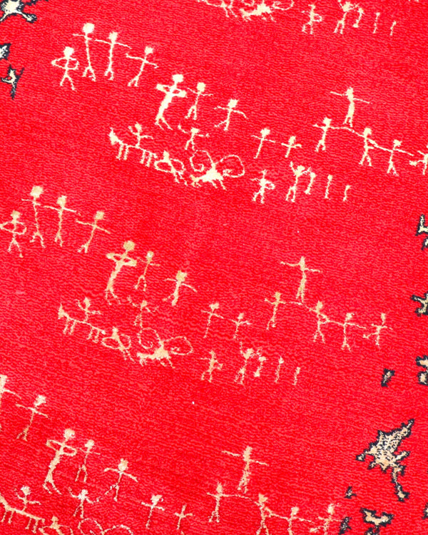 Tappeto Sanneh figurativo rosso 145x99 cm in camera da letto