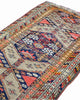 Tappeto Zanjan Antico 268x123 cm in lana con motivi tribali e bordure ornamentali nei toni del blu e rosso.