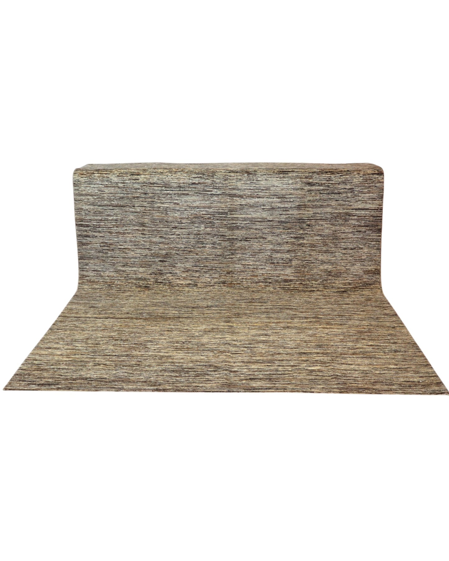 Tappeto moderno beige tono su tono 302x244 cm annodato a mano in lana e cotone, realizzato artigianalmente in Afghanistan.