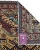 Tappeto Shirvan Afghan annodato a mano 159x120 cm con motivi geometrici caucasici e colori vivaci.
