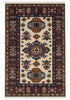 Tappeto Orientale Shirvan 145x100 cm Avorio Rosso e Turchese Geometrico