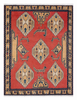 Tappeto persiano Afshar 198x151 cm avorio e rosa per ingresso raffinato.