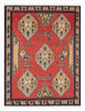 Tappeto Persiano Afshar 198x151 cm Rosa Corallo e Blu Geometrico