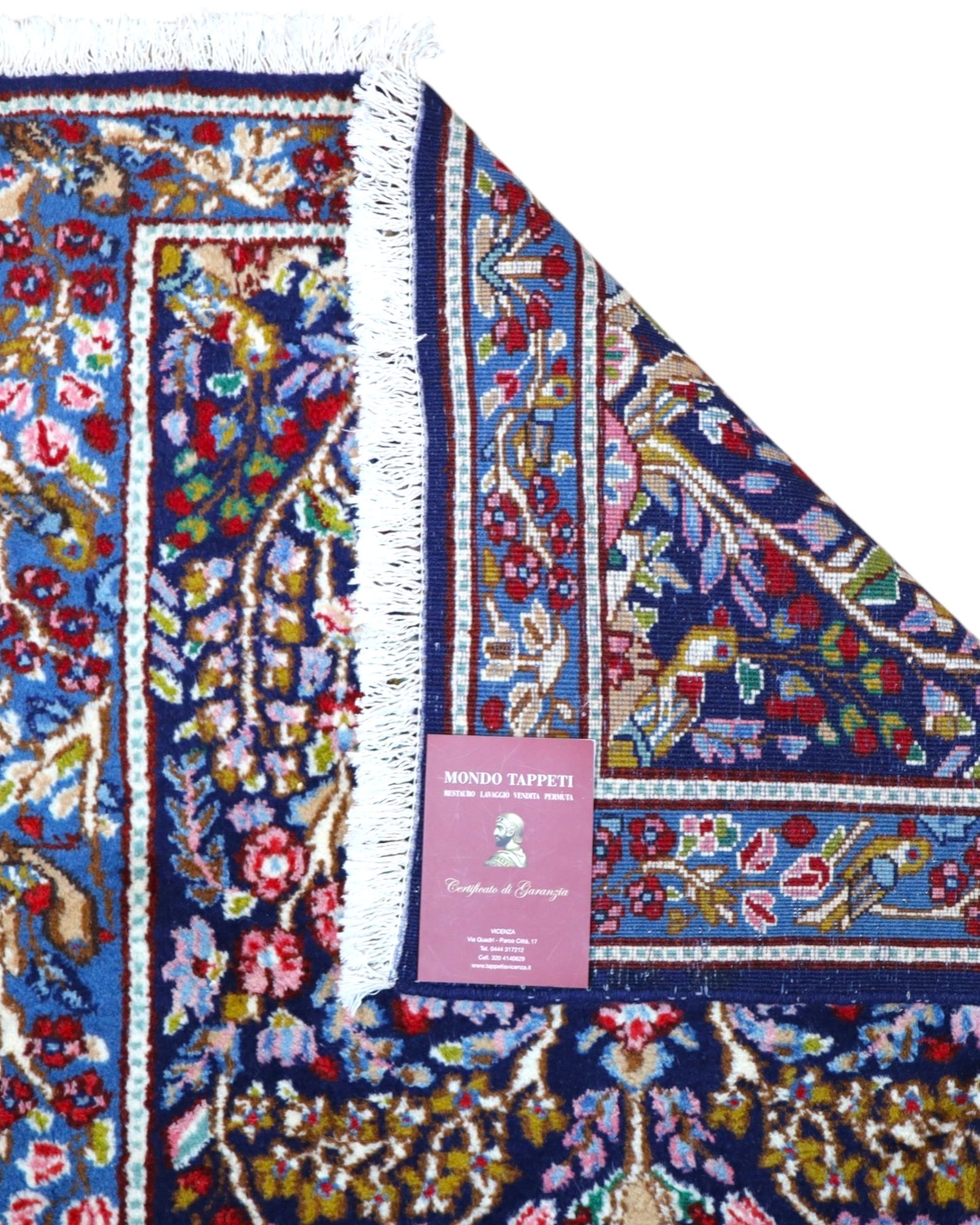 Tappeto elegante 145x89 cm blu stile persiano in spazio moderno