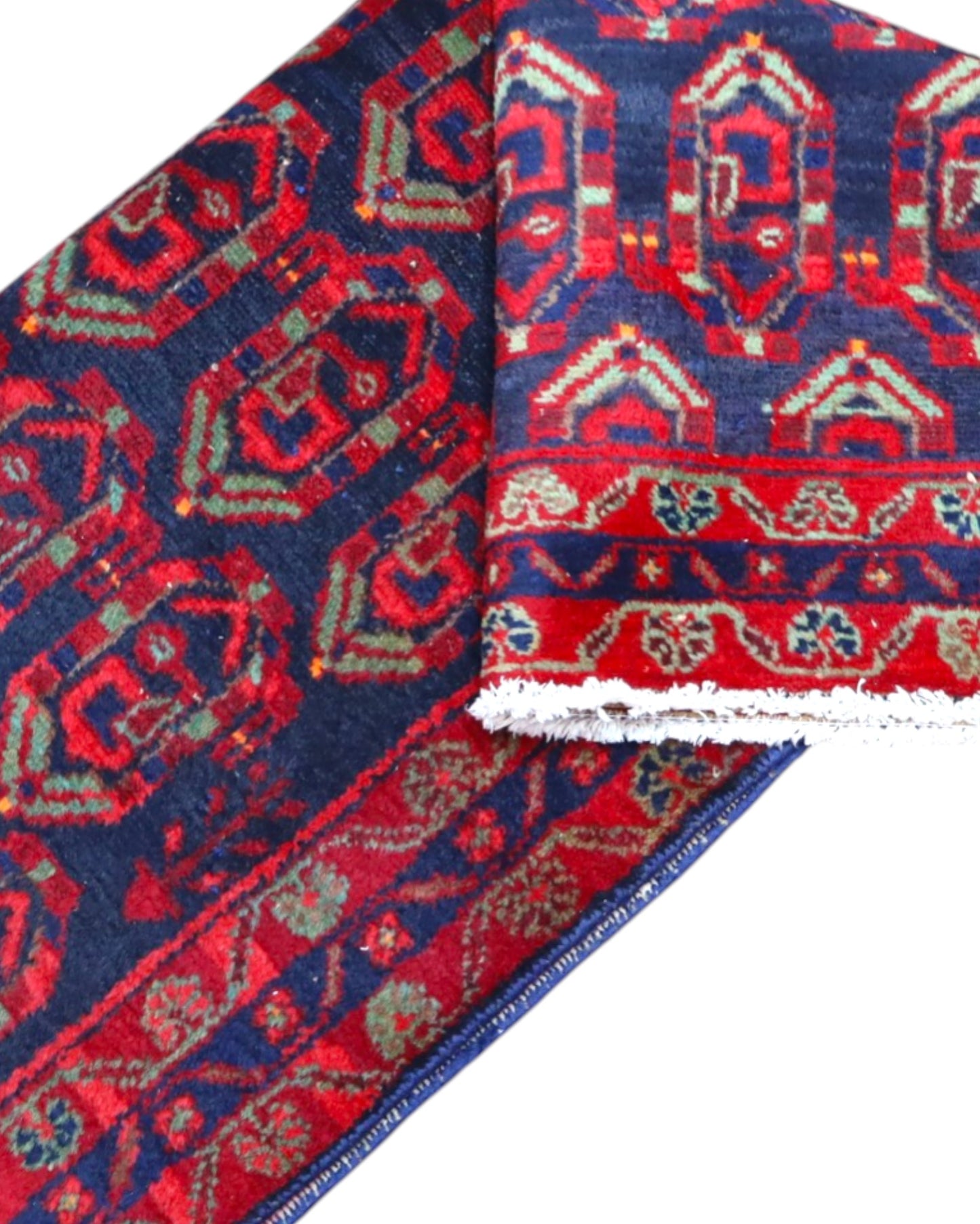 Tappeto persiano blu con dettagli rossi 150x109 cm per soggiorno