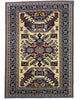 Tappeto Shirvan Afghan 164x117 cm, annodato a mano, con campo avorio, medaglione geometrico centrale e bordo decorato.