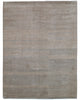 Tappeto moderno 183x138 cm annodato a mano, in lana e cotone, con sfumature grigio e taupe dal design minimalista.