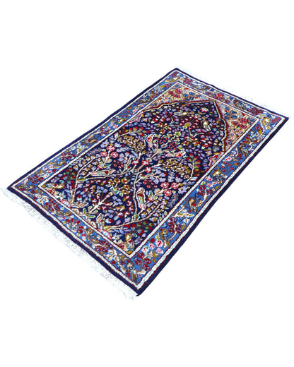 Tappeto orientale blu 145x89 cm decorativo per ingresso elegante