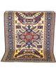 Tappeto Shirvan Afghan 164x117 cm, annodato a mano, con campo avorio, medaglione geometrico centrale e bordo decorato.