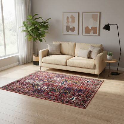 Tappeto Bakhtiyari "Natura Fiorita" con motivi floreali e vegetali, annodato a mano in Persia con lana e cotone tinti con colori naturali.