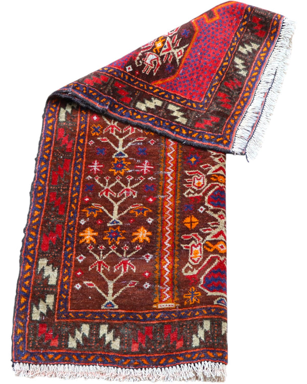 Tappeto persiano piccolo 116x91 cm rosso per ambiente interno elegante