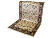Tappeto Farahan in beige e rosso mattone, con motivi floreali classici. Annodato a mano in Afghanistan con lana e cotone tinti con colori vegetali naturali. Eleganza e qualità artigianale.