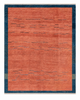 Tappeto 268x229 cm terracotta e blu petrolio per soggiorno elegante.