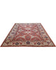 Tappeto Heriz marrone bruciato con cornice beige e motivi decorativi, annodato a mano in Persia con lana e cotone tinti con colori vegetali.