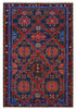 Tappeto Kilim Sumakh 222x160 cm Verde Blu e Rosso Geometrico