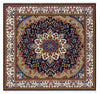 Tappeto Persiano Kerman 197x187 cm Blu Avorio e Beige Floreale