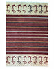 Tappeto 287x195 cm bordeaux e avorio con motivo geometrico per soggiorno elegante.
