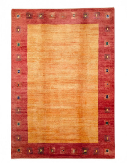 Tappeto 297x200 cm arancio e rosso terracotta per soggiorno elegante.