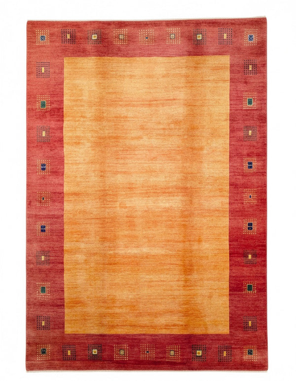 Tappeto 297x200 cm arancio e rosso terracotta per soggiorno elegante.