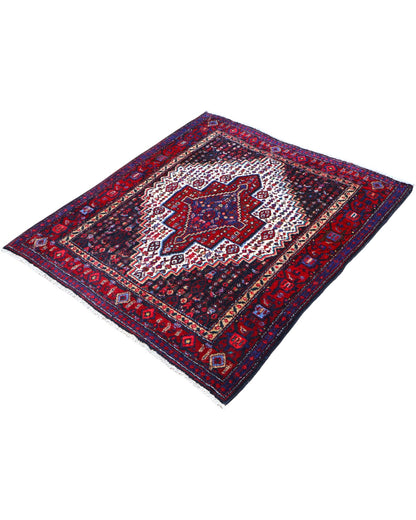 Tappeto orientale rosso 133x124 cm decorativo per ingresso raffinato