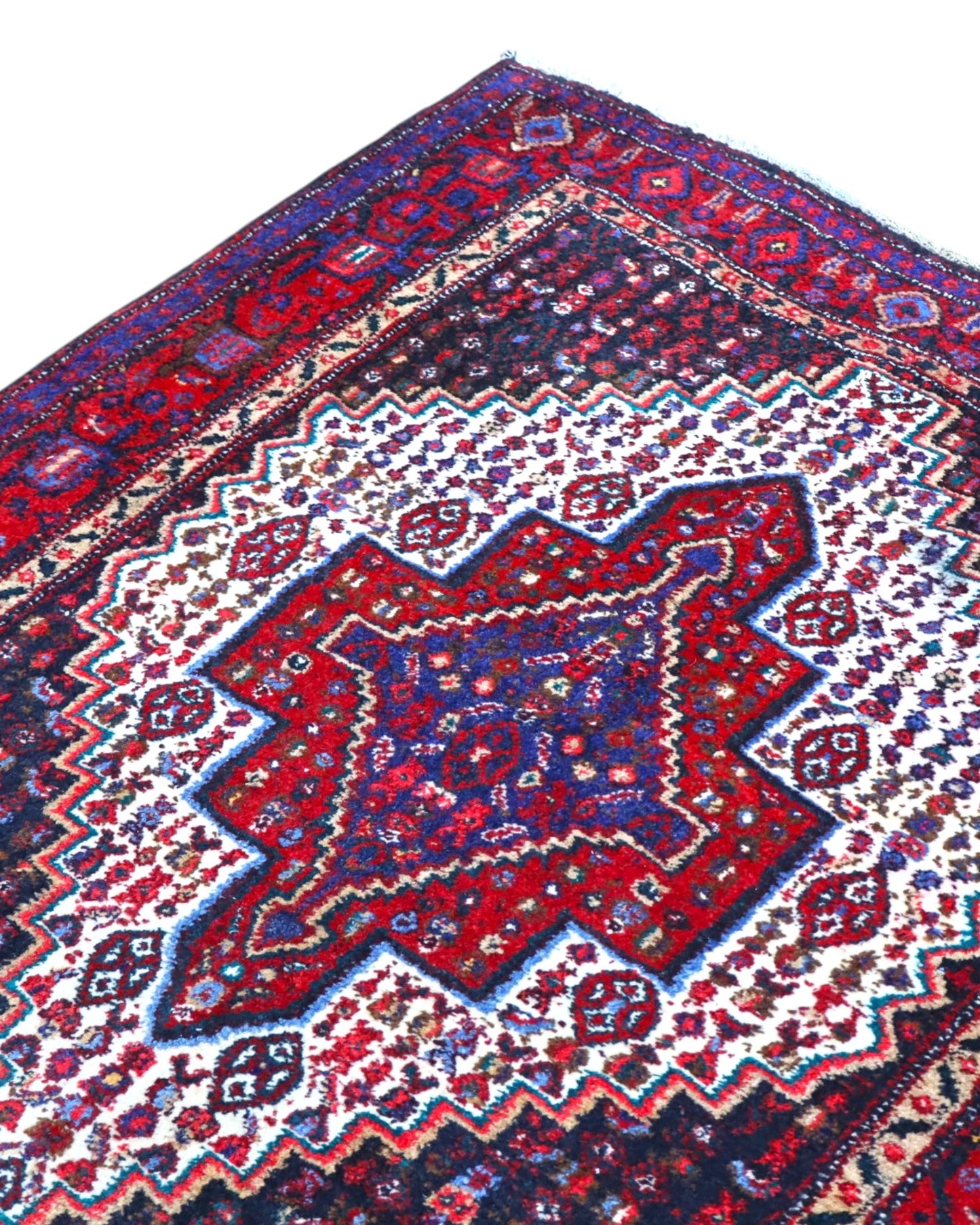 Tappeto persiano 133x124 cm rosso per ambiente interno elegante