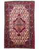 Tappeto persiano 158x108 cm beige e rosso con medaglione in soggiorno elegante