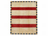 Tappeto Moderno 262x181 cm Beige Rosso e Blu a Righe