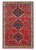 Tappeto Persiano Hamedan 210x160 cm Rosso Corallo e Blu Geometrico