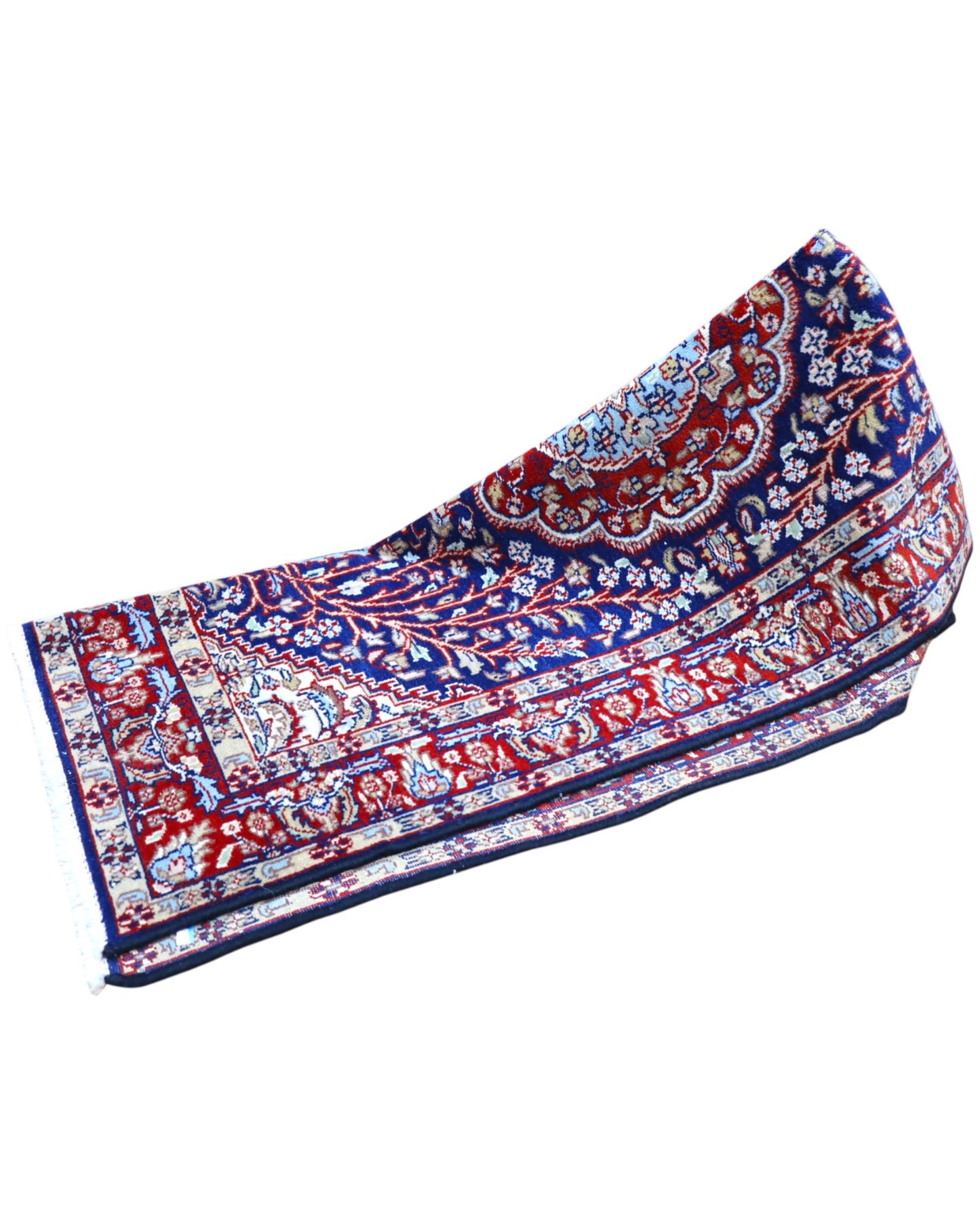 Tappeto Kerman 152x96 cm con motivi floreali, ideale per arredamento classico.