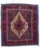 Tappeto persiano 150x134 cm rosso con medaglione geometrico in soggiorno elegante