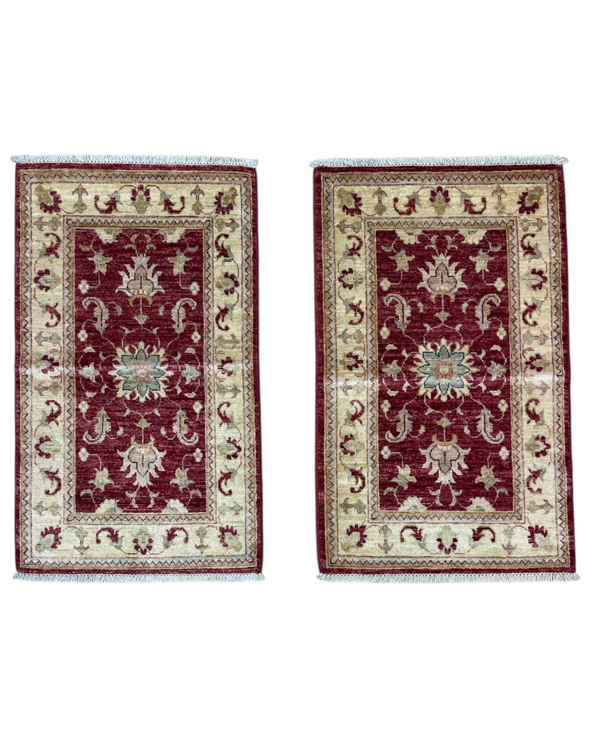 Tappeto Farahan rosso e beige con motivi orientali floreali tradizionali