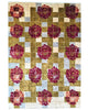 "Tappeto Moderno con design geometrico e fiori bordeaux, 295x206 cm, annodato a mano."
