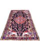 Tappeto 250x152 cm blu scuro e beige per ingresso raffinato in stile orientale.