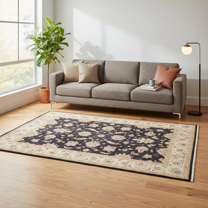 Tappeto Ziegler afgano, annodato a mano, 249 x 167 cm, colori vegetali con disegno contemporaneo.