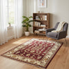 Tappeto persiano Farahan 175x124 cm rosso e beige per ingresso raffinato.