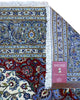 "Tappeto Kashan persiano avorio rosso e blu con medaglione centrale, 310x214 cm."