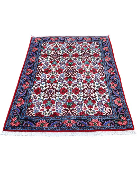 Tappeto orientale avorio 160x107 cm decorativo per ingresso elegante