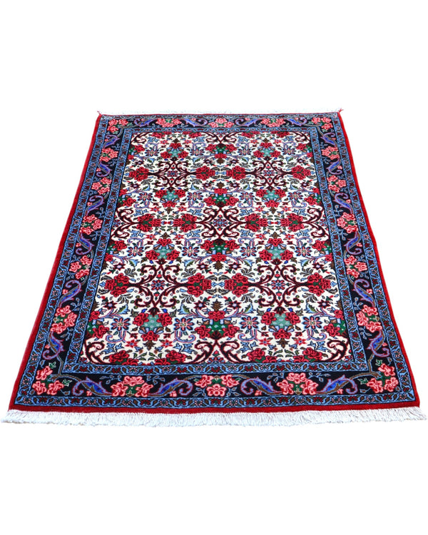 Tappeto orientale avorio 160x107 cm decorativo per ingresso elegante