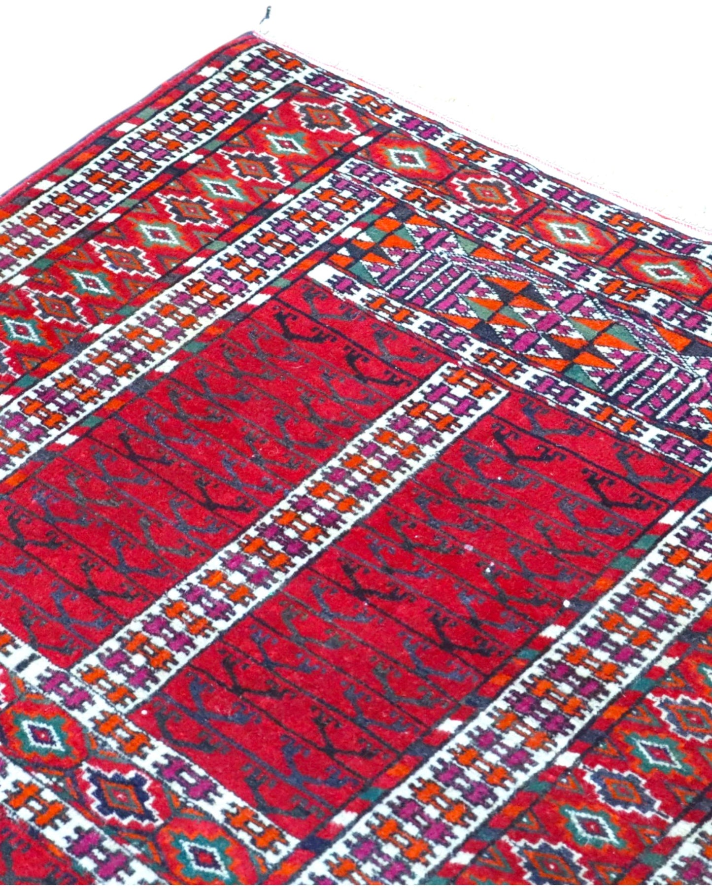 Tappeto piccolo 130x90 cm rosso stile Bokhara per ambiente interno