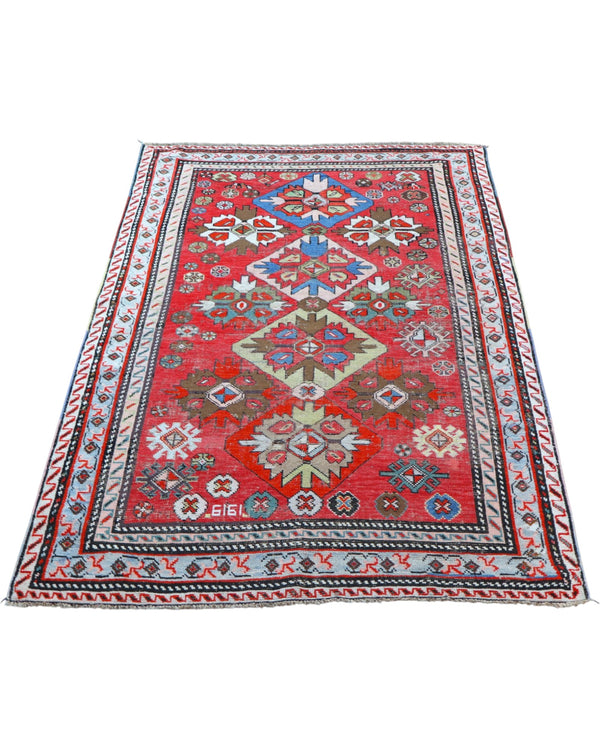 Tappeto orientale antico rosso 166x110 cm decorativo per ingresso raffinato