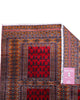 Tappeto rosso con motivi tribali 108x119 cm per soggiorno