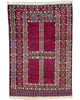 Tappeto Bokhara 130x90 cm rosso con motivi geometrici in soggiorno elegante